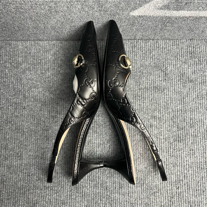 未使用品 Gucci古馳 GG logo黑色皮面馬銜扣涼鞋 37.5碼-10