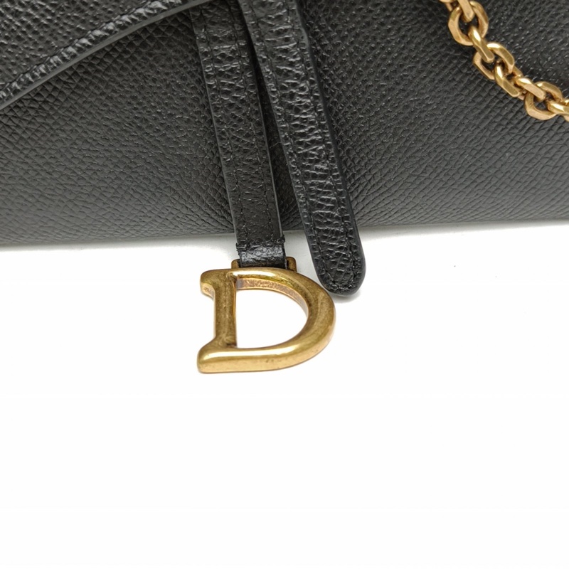 DIOR SADDLE馬鞍鏈條WOC二合一黑色牛皮金扣2020-3