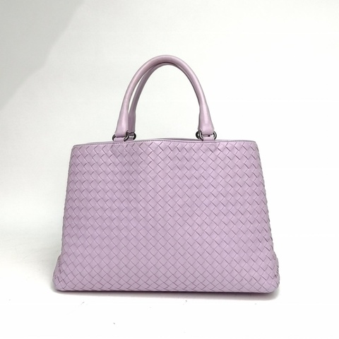 BOTTEGA VENETA 紫色羊皮經典編織booktote手提包