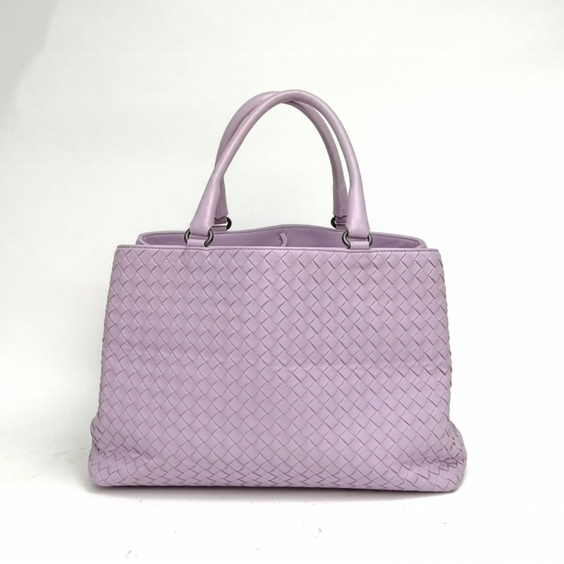 BOTTEGA VENETA 紫色羊皮經典編織booktote手提包-2