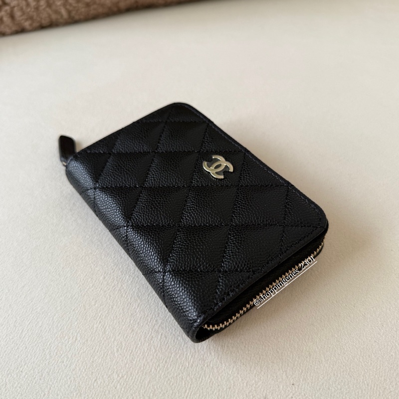 香奈兒 Chanel 經典加大拉鍊卡包 荔枝牛皮-2