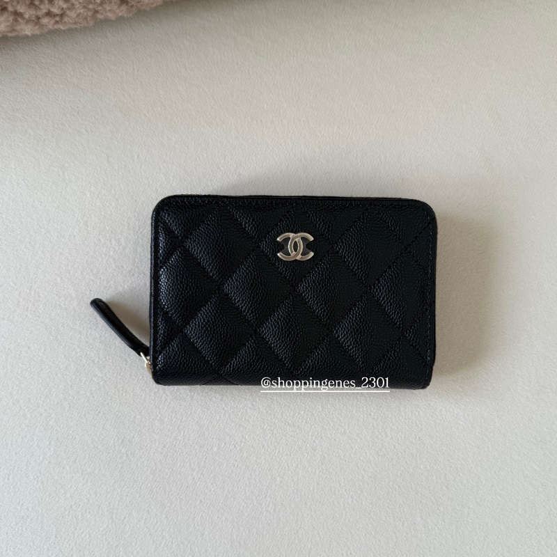 香奈兒 Chanel 經典加大拉鍊卡包 荔枝牛皮-3