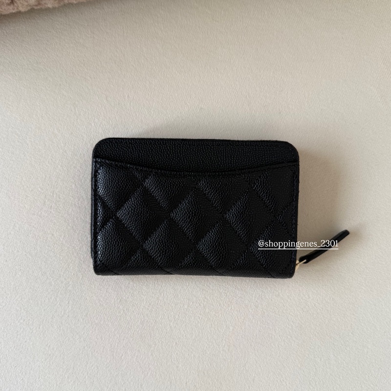 香奈兒 Chanel 經典加大拉鍊卡包 荔枝牛皮-4