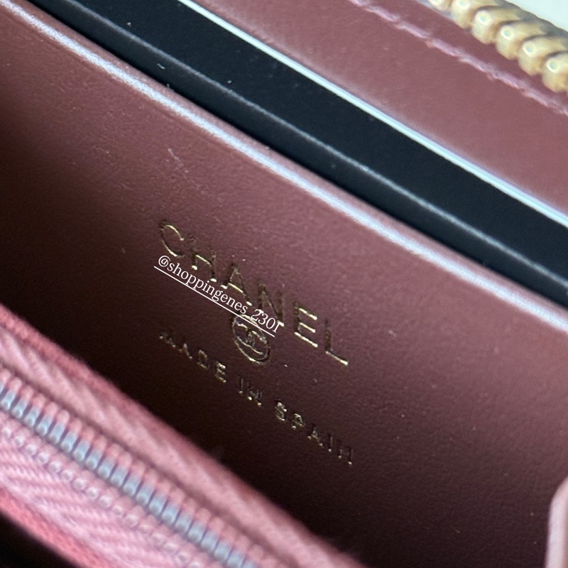 香奈兒 Chanel 經典加大拉鍊卡包 荔枝牛皮-7