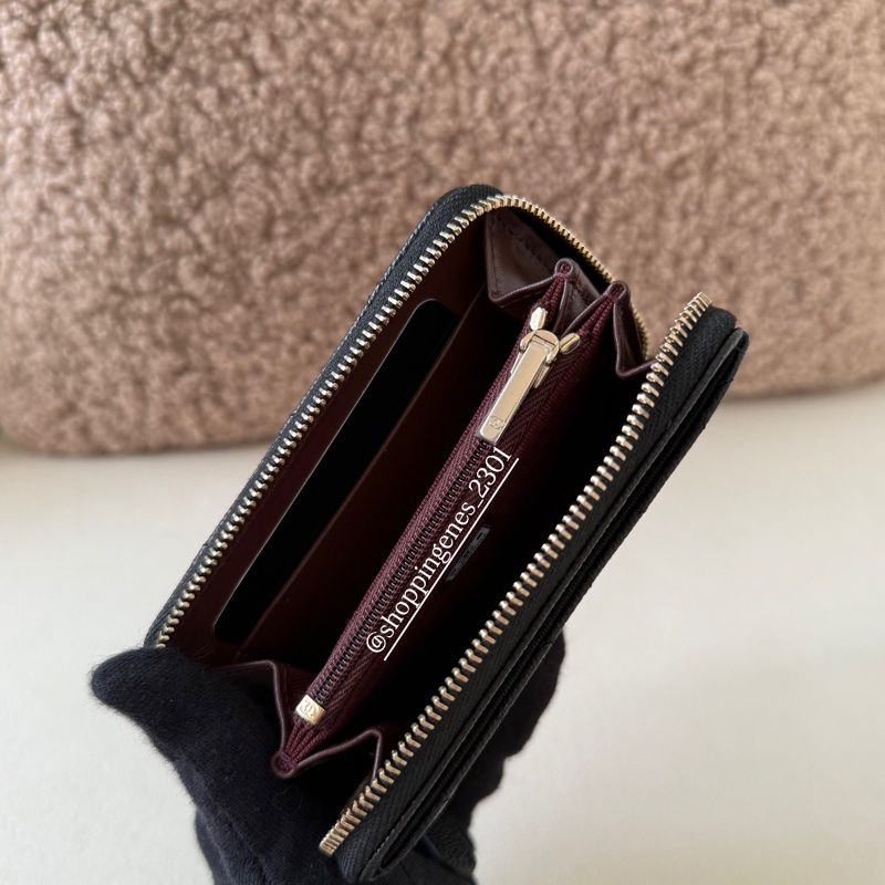 香奈兒 Chanel 經典加大拉鍊卡包 荔枝牛皮-8
