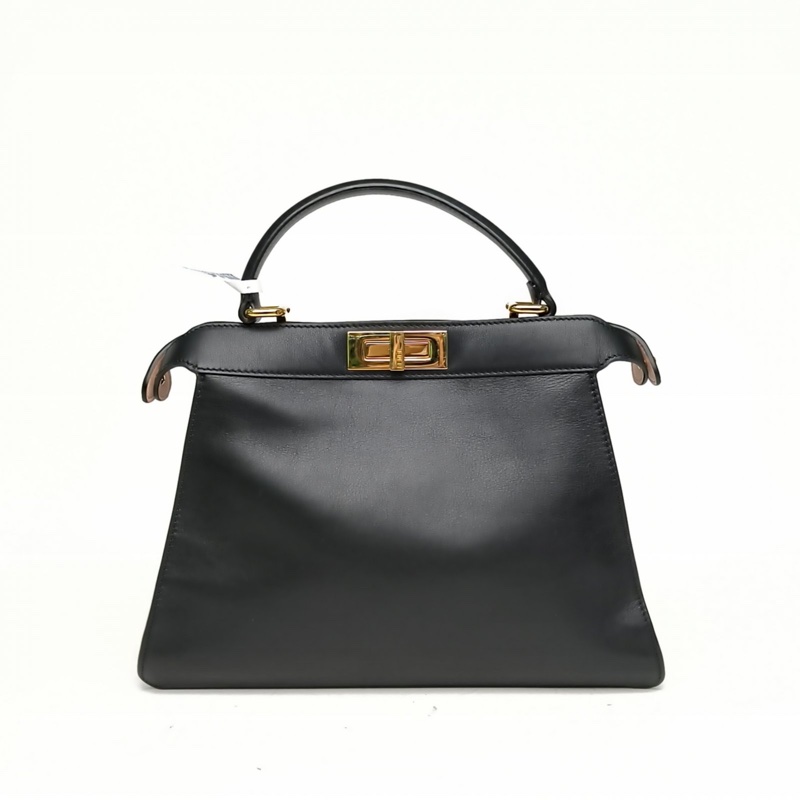 FENDI PEEKABOOREGULAR中號黑色牛皮金扣-2