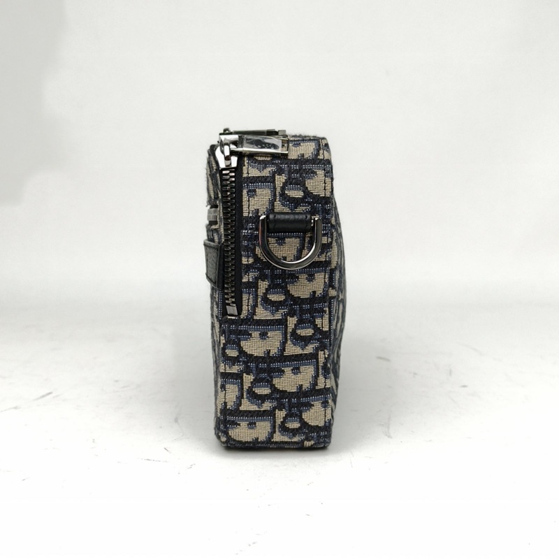 DIOR 墨藍色帆布銀扣2021Safari相機包-1
