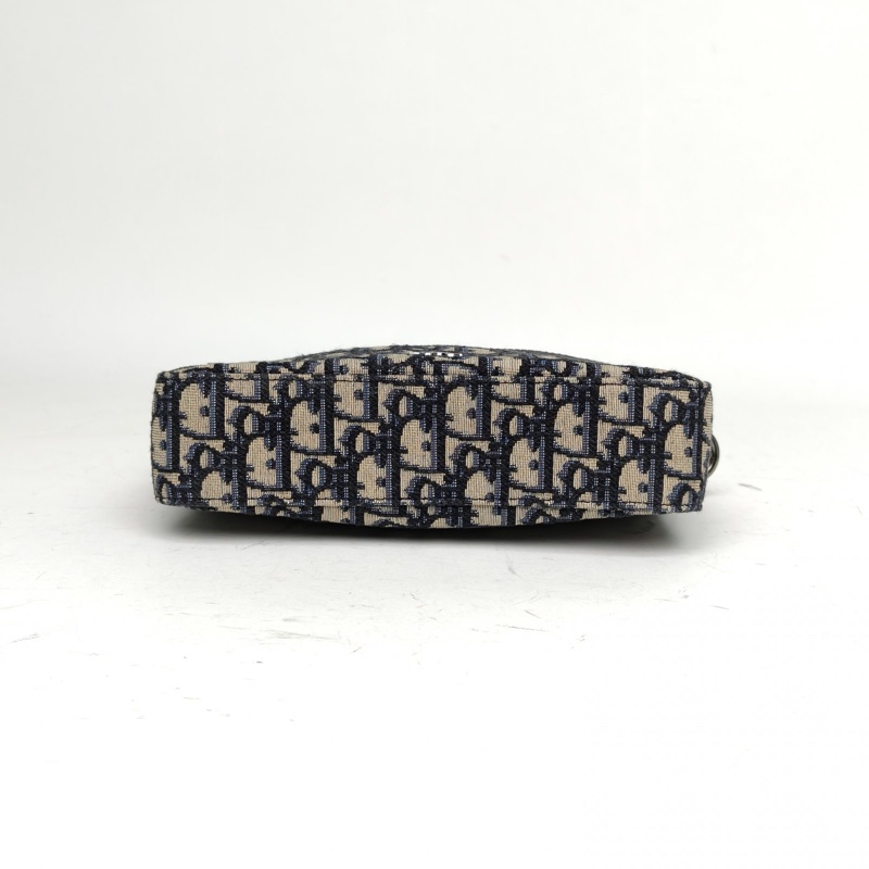 DIOR 墨藍色帆布銀扣2021Safari相機包-3