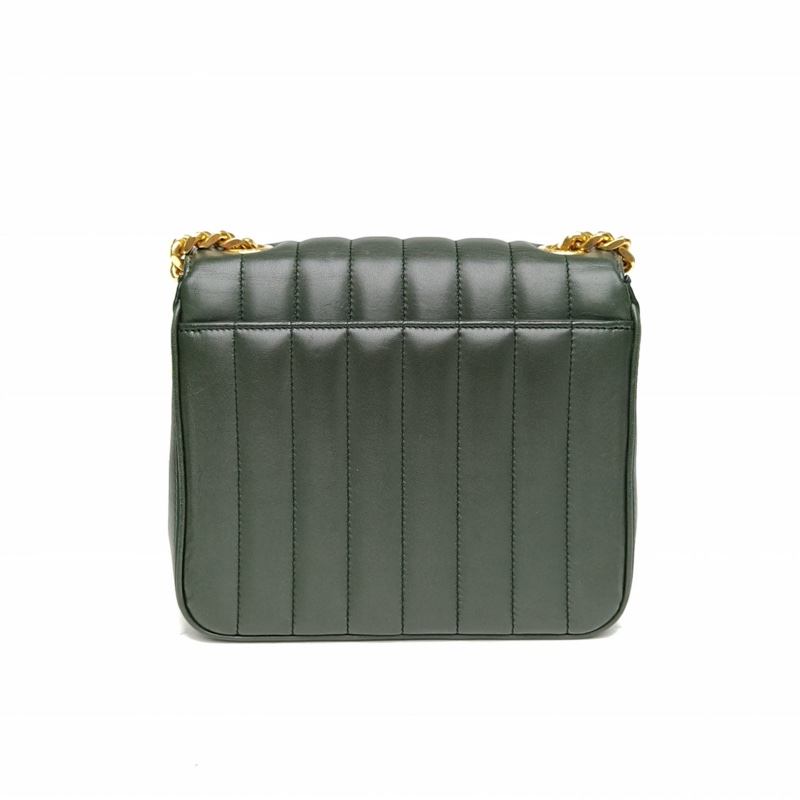 SAINT LAURENT Vicky中號綠色羊皮金扣-2