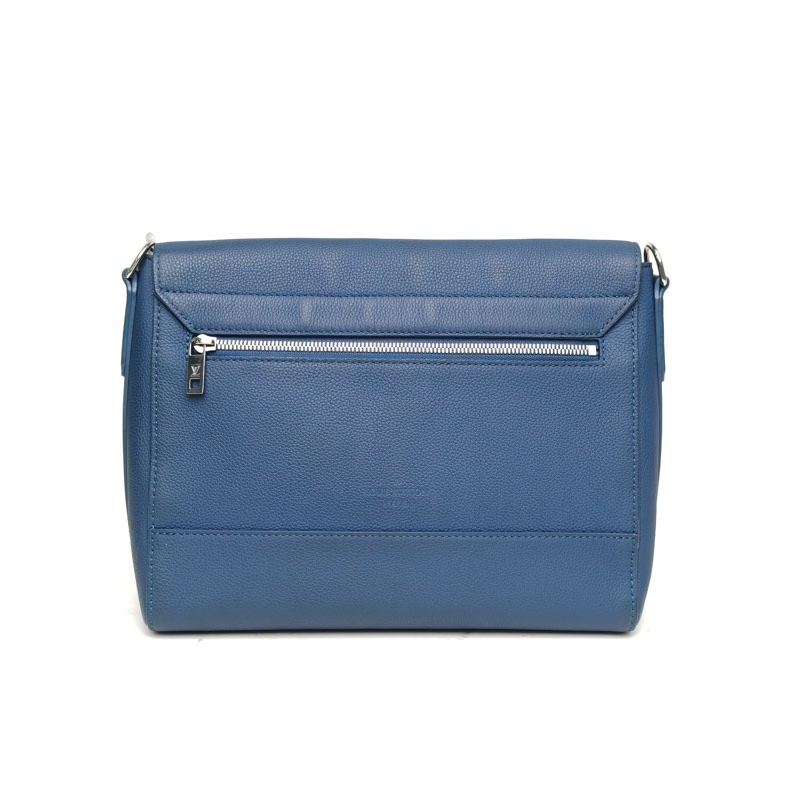 LOUIS VUITTON 藍色牛皮晶片Takeoff郵差包-2