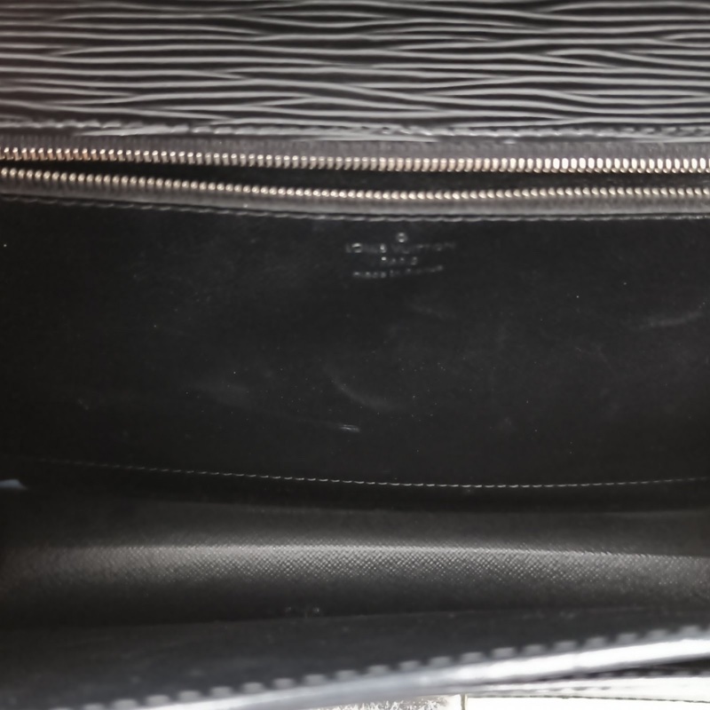 LOUIS VUITTON 中古水波紋蒙梭公事包黑色EPI水波紋牛皮2009-5