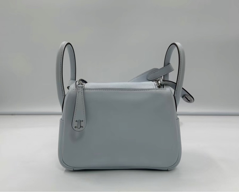Hermes 愛馬仕 s皮 銀扣 mini Lindy 聖杯藍，z刻-3