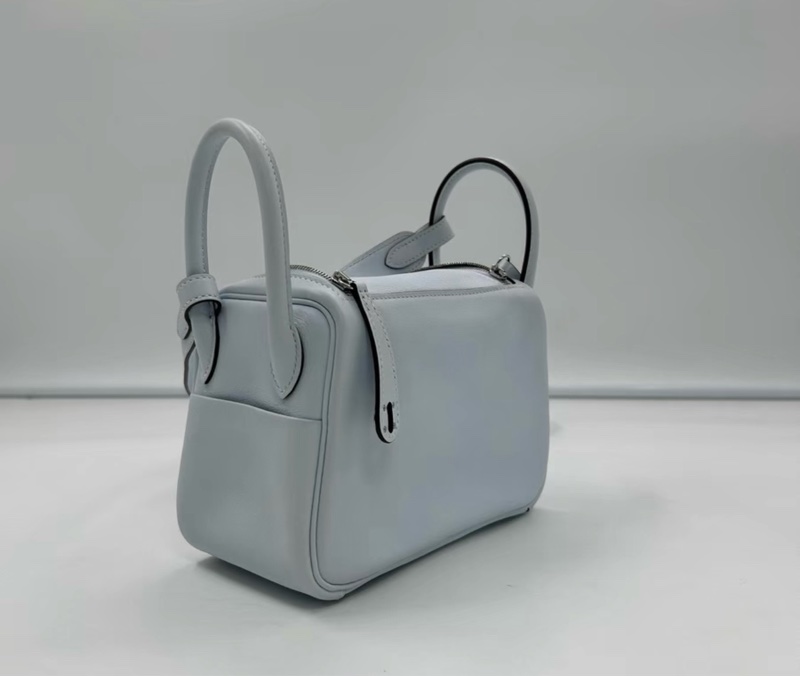 Hermes 愛馬仕 s皮 銀扣 mini Lindy 聖杯藍，z刻-4