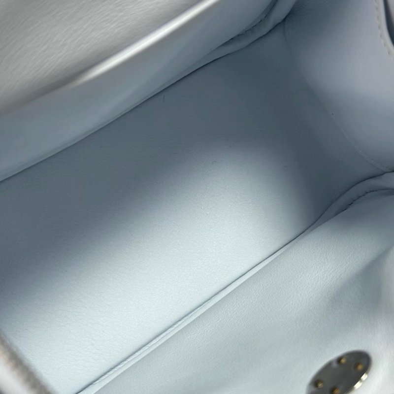 Hermes 愛馬仕 s皮 銀扣 mini Lindy 聖杯藍，z刻-6