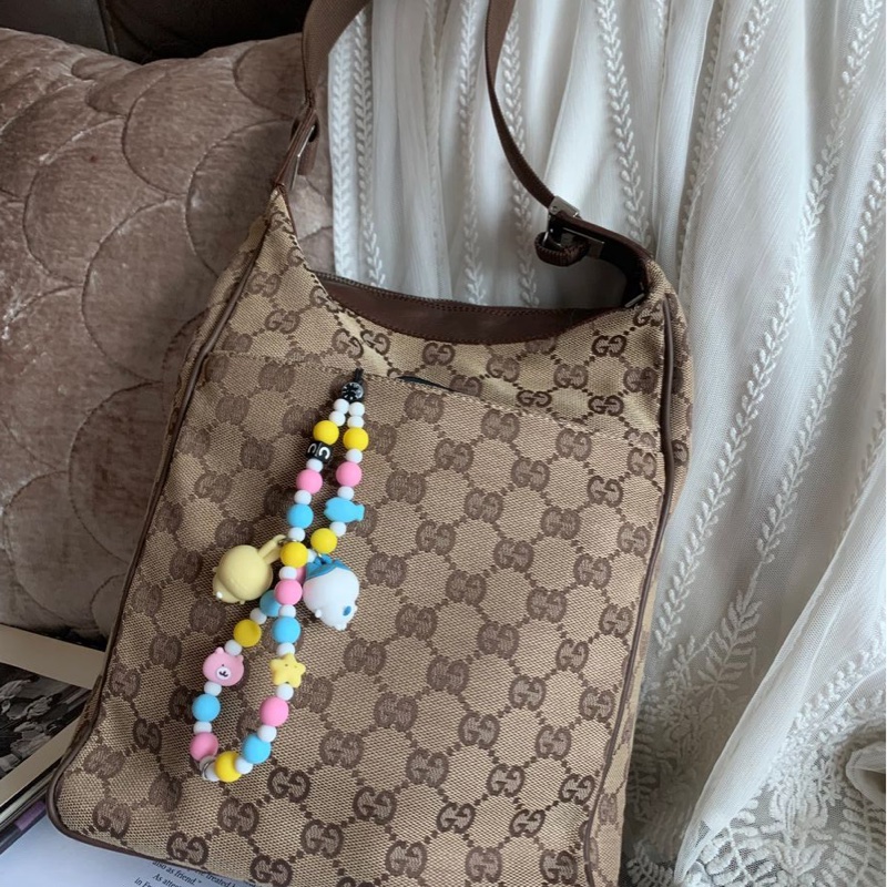 古馳 gucci 老花 腋下包 肩背包 GG Monogram 緹花帆布 Hobo半月包 牛角包 單肩腋下包-3