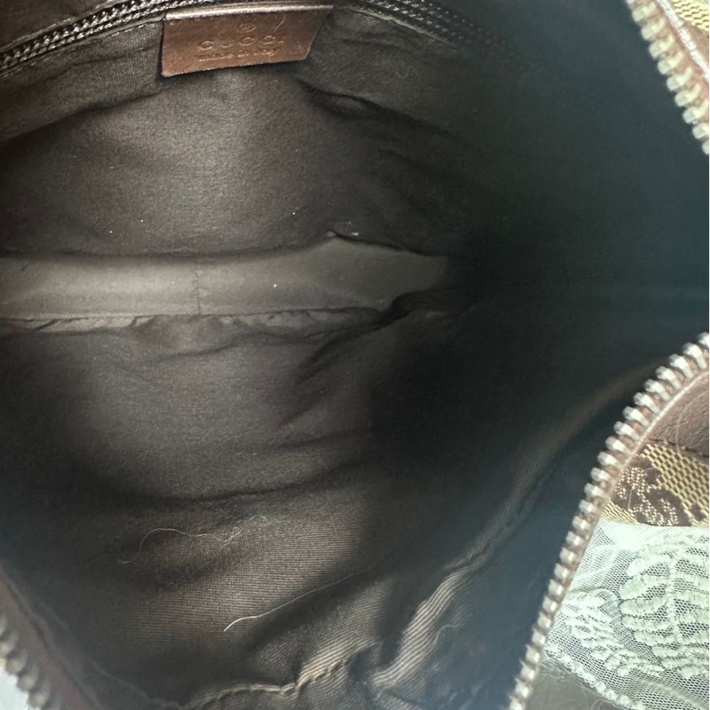 古馳 gucci 老花 腋下包 肩背包 GG Monogram 緹花帆布 Hobo半月包 牛角包 單肩腋下包-10