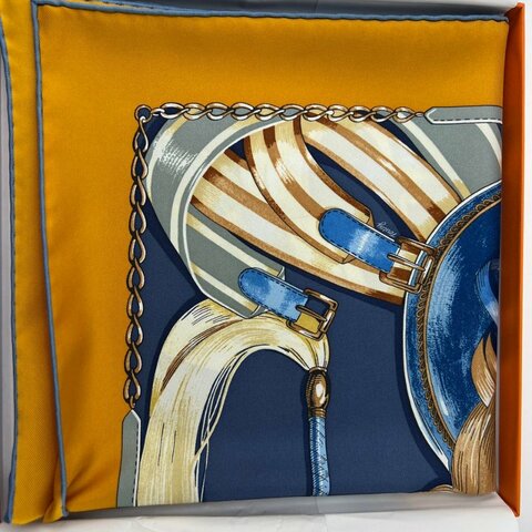 Hermès Carré 90 馬具主題真絲方巾