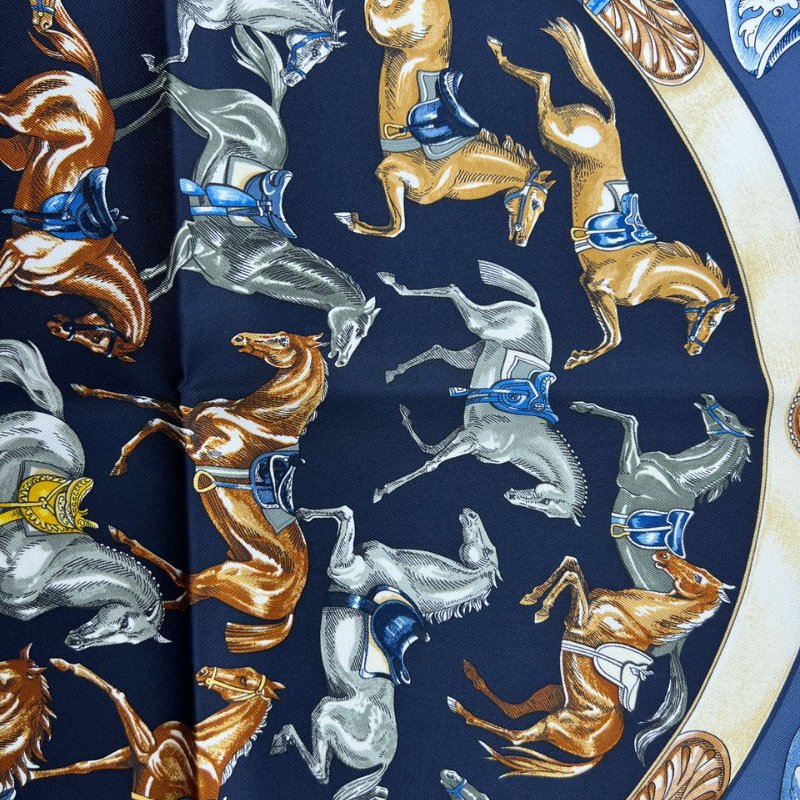 Hermès Carré 90 馬具主題真絲方巾-2