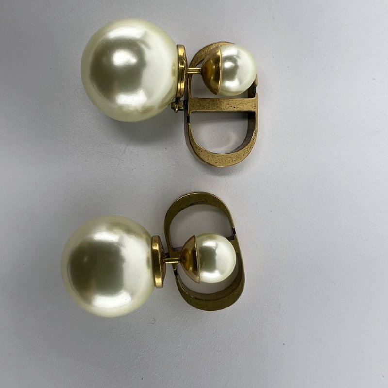 Dior Tribales 經典 CD 字母珍珠耳釘-0