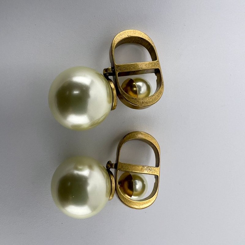 Dior Tribales 經典 CD 字母珍珠耳釘-3