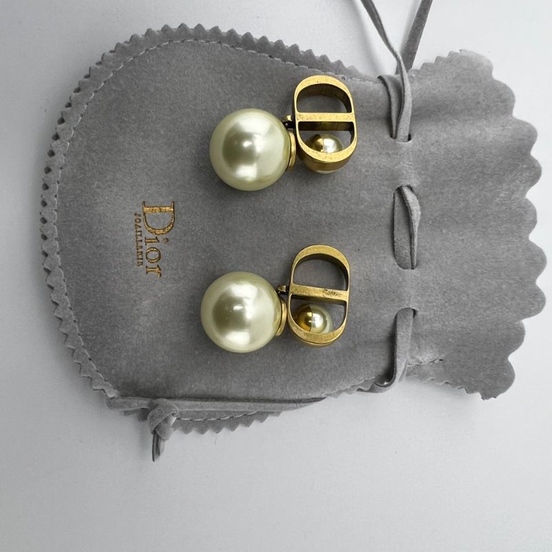 Dior Tribales 經典 CD 字母珍珠耳釘-4