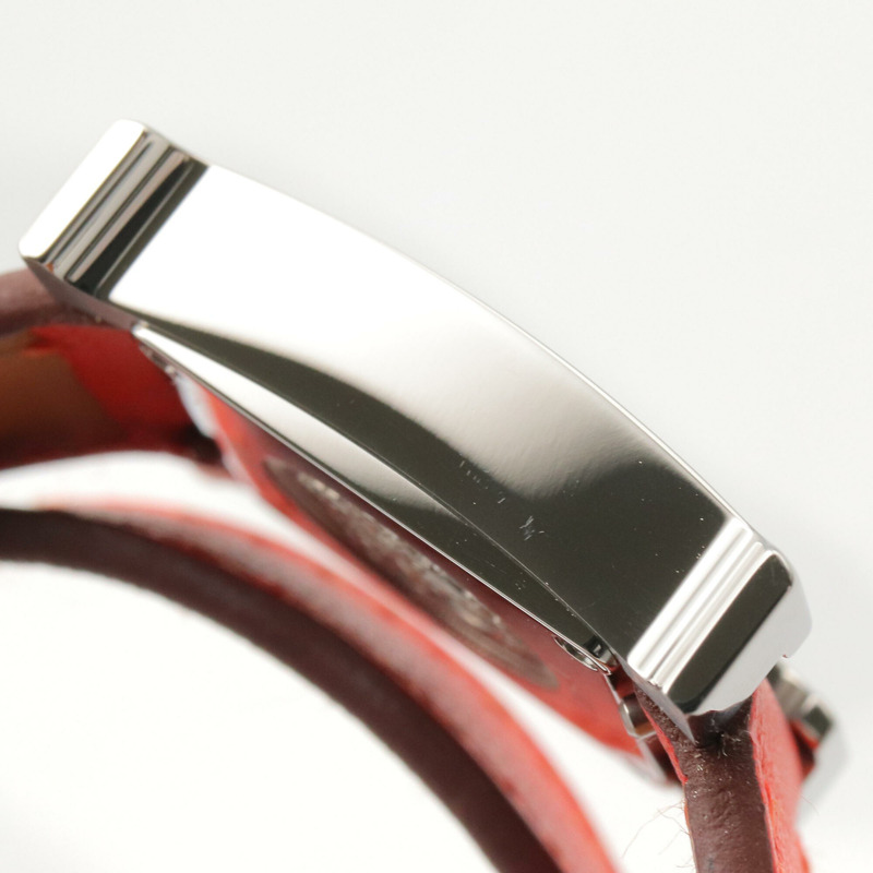 愛馬仕 H-Watch Mini 雙圈腕錶，不鏽鋼錶殼，皮革錶帶，女士款，白色 (HH1.110)-10