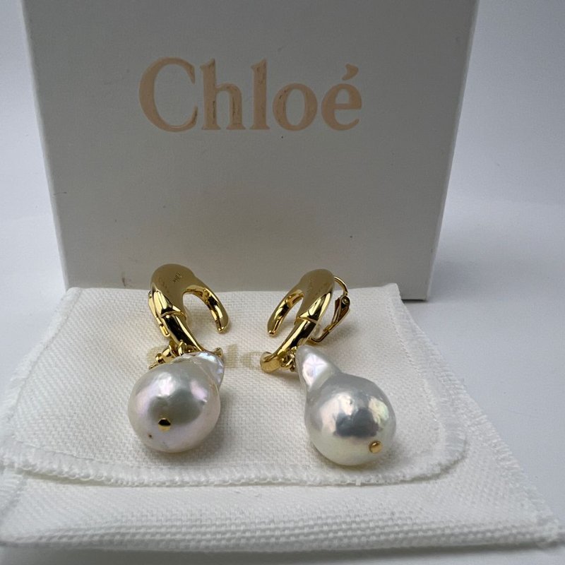 Chloé 復古金巴洛克異形珍珠耳扣-2