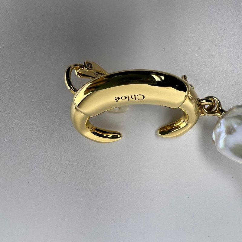 Chloé 復古金巴洛克異形珍珠耳扣-3