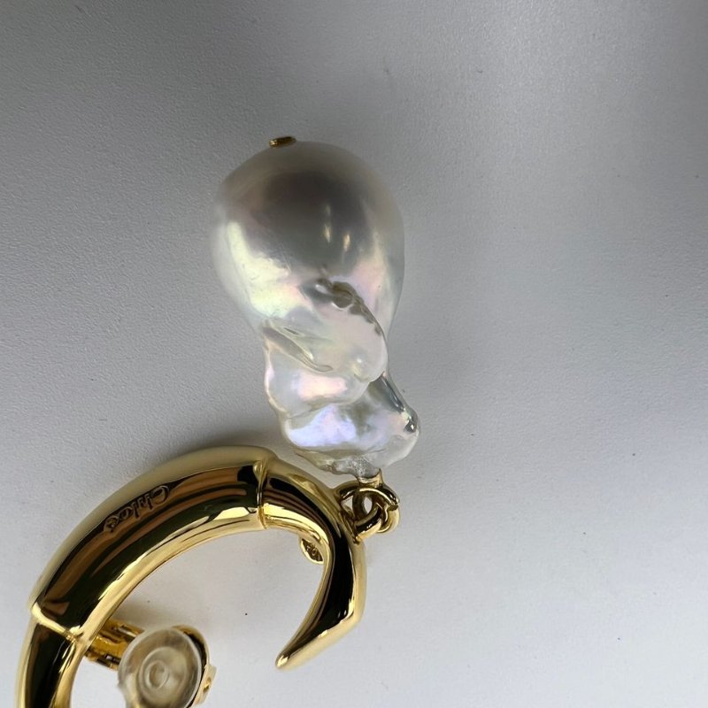 Chloé 復古金巴洛克異形珍珠耳扣-7