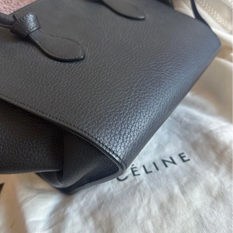 思琳 賽琳 笑臉包 黑色 皮革 手提包 手拿包 肩背包 celine tie bag black 黑色皮革 phoebe philo 蝙蝠包-8