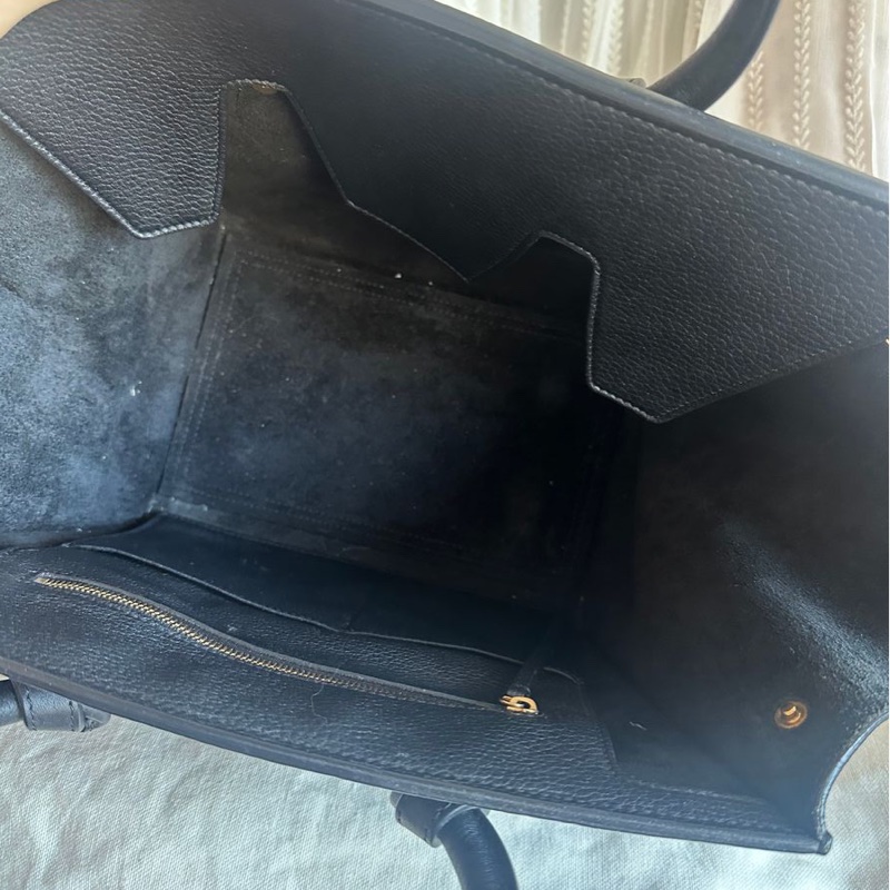 思琳 賽琳 笑臉包 黑色 皮革 手提包 手拿包 肩背包 celine tie bag black 黑色皮革 phoebe philo 蝙蝠包-10