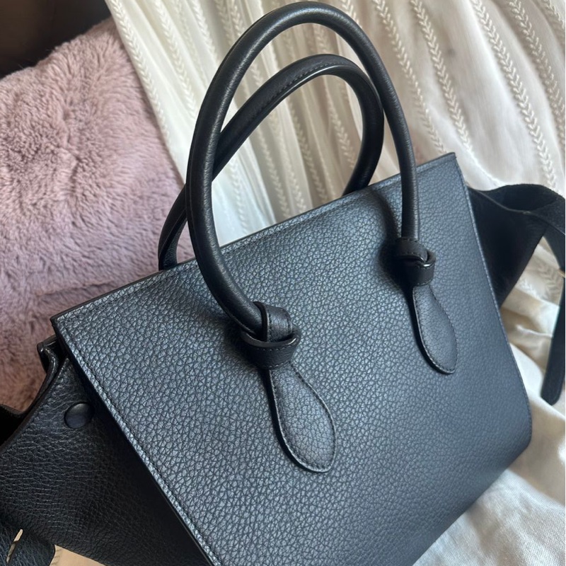 思琳 賽琳 笑臉包 黑色 皮革 手提包 手拿包 肩背包 celine tie bag black 黑色皮革 phoebe philo 蝙蝠包-13