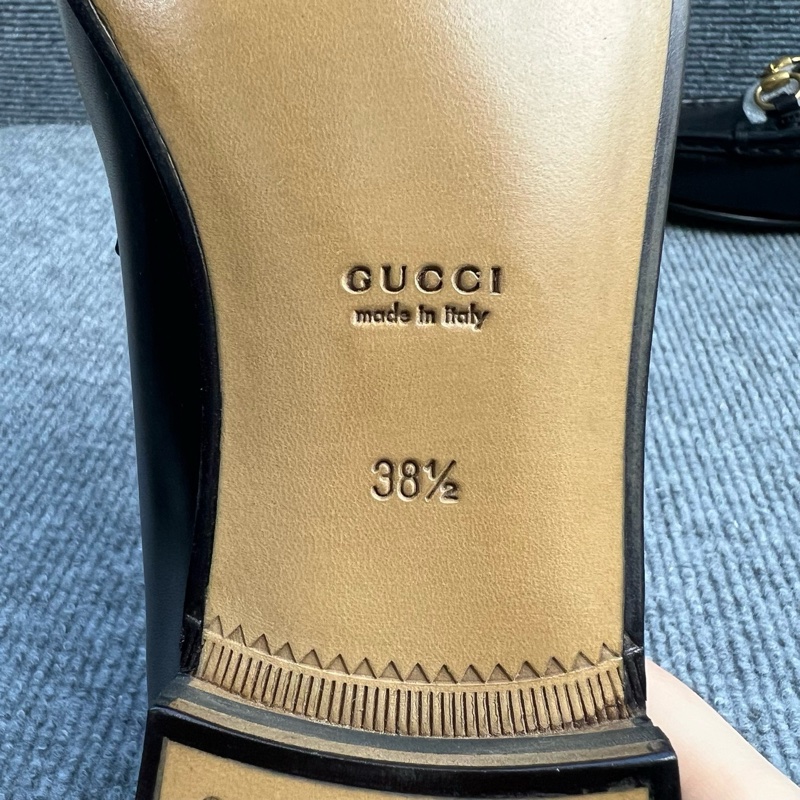 全新Gucci古馳 黑色皮面馬銜扣1953樂福鞋38.5碼。-6