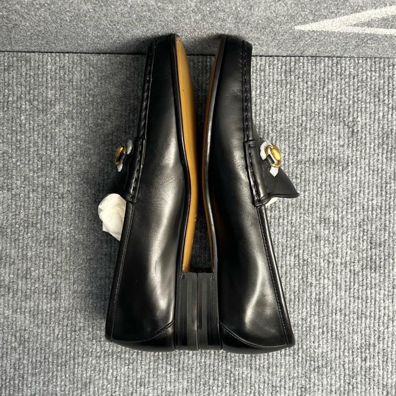 全新Gucci古馳 黑色皮面馬銜扣1953樂福鞋38.5碼。-10