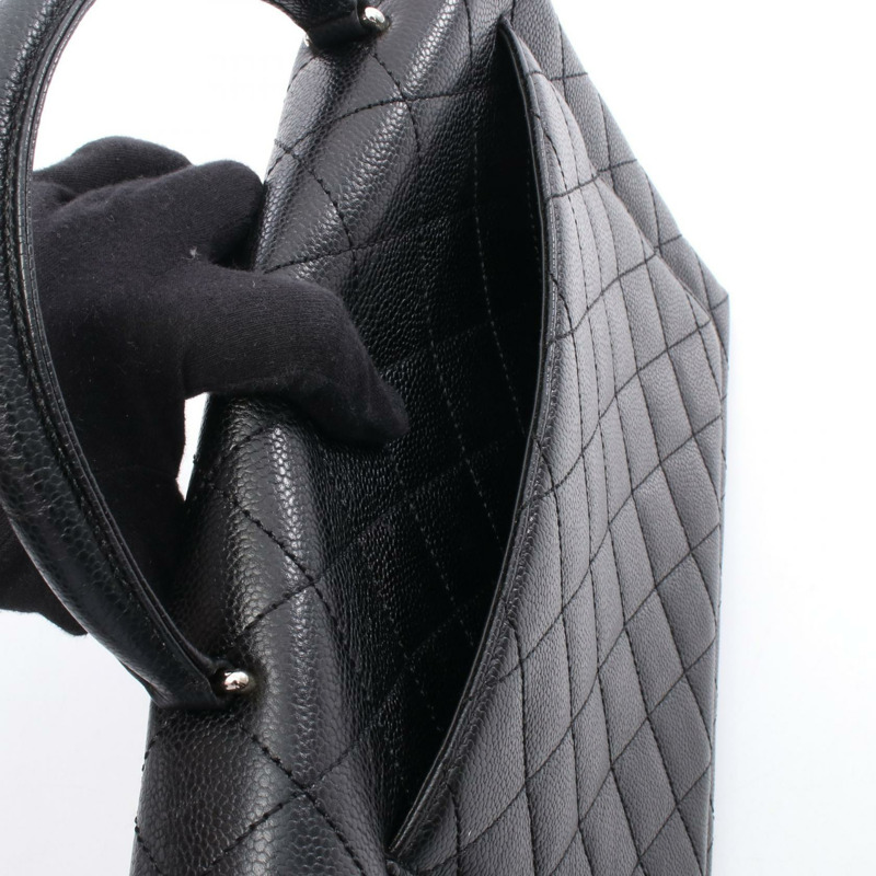 香奈兒 (CHANEL) Matelasse 頂部手柄手提包 A12397 小牛皮 黑色 二手 女士 COCO CC-5