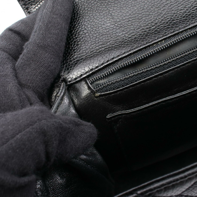 香奈兒 (CHANEL) Matelasse 頂部手柄手提包 A12397 小牛皮 黑色 二手 女士 COCO CC-6