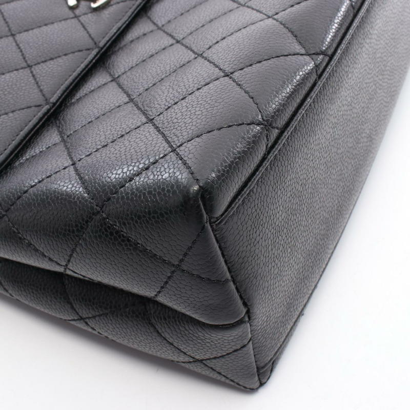 香奈兒 (CHANEL) Matelasse 頂部手柄手提包 A12397 小牛皮 黑色 二手 女士 COCO CC-7