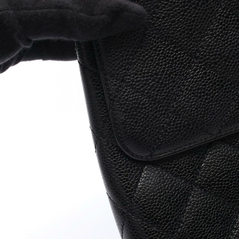 香奈兒 (CHANEL) Matelasse 頂部手柄手提包 A12397 小牛皮 黑色 二手 女士 COCO CC-9