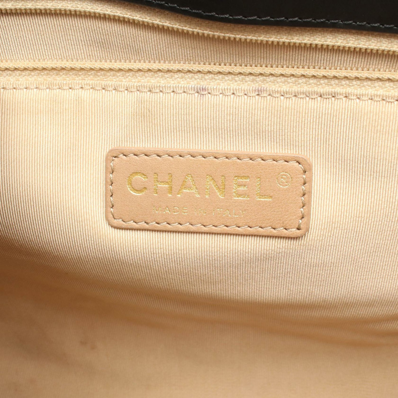 香奈兒 Gabrielle 鏈條肩背包，黑色皮革，二手，女士，金色五金-3