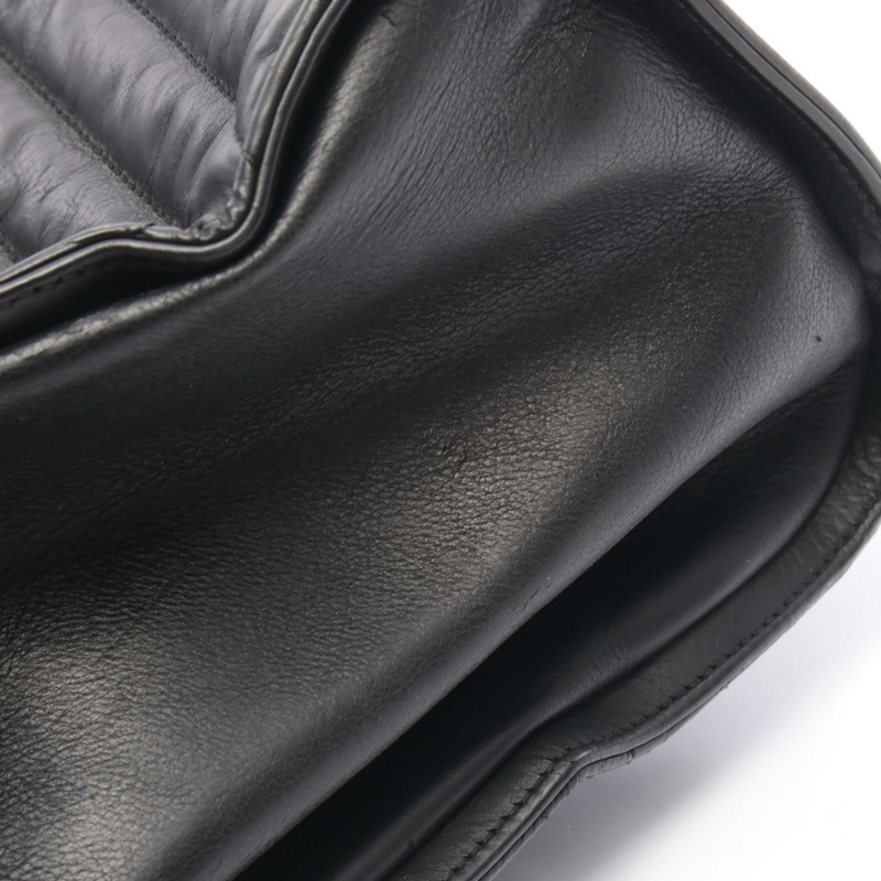 香奈兒 Gabrielle 鏈條肩背包，黑色皮革，二手，女士，金色五金-8