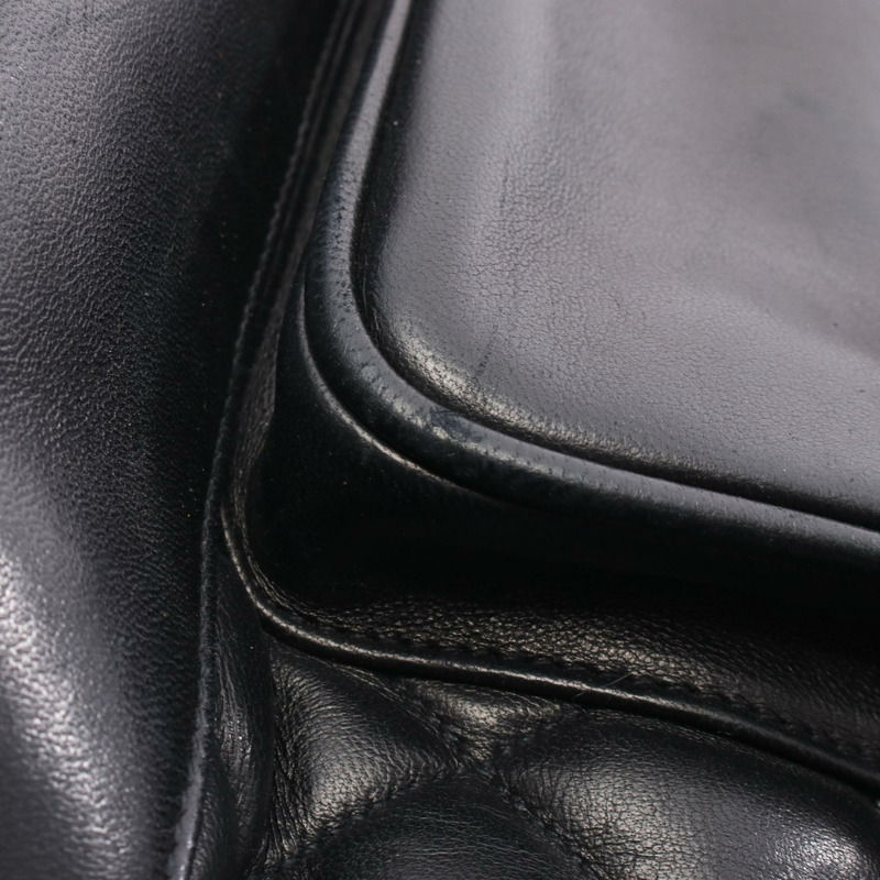 香奈兒 (CHANEL) 絎縫雙肩包，羊皮材質，黑色，二手，女士，金色五金-8