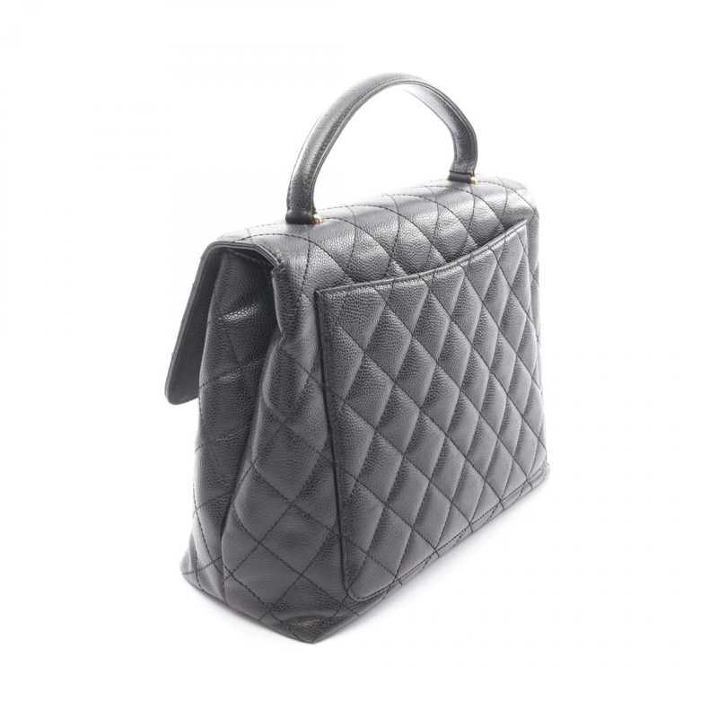 香奈兒 (CHANEL) Matelasse 手提包 A12397，黑色小牛皮，二手，女士，金色五金-1