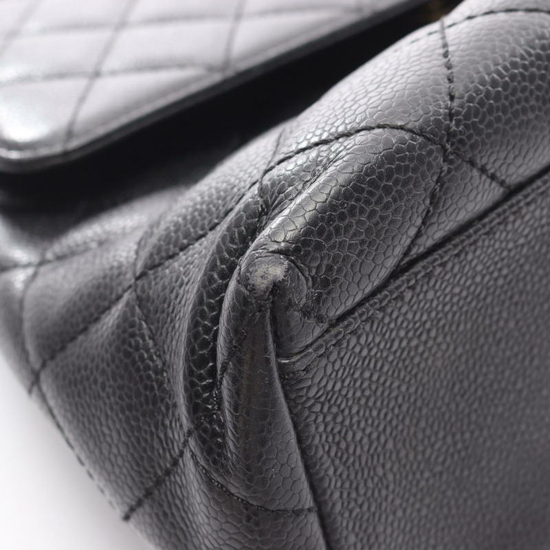 香奈兒 (CHANEL) Matelasse 手提包 A12397，黑色小牛皮，二手，女士，金色五金-8