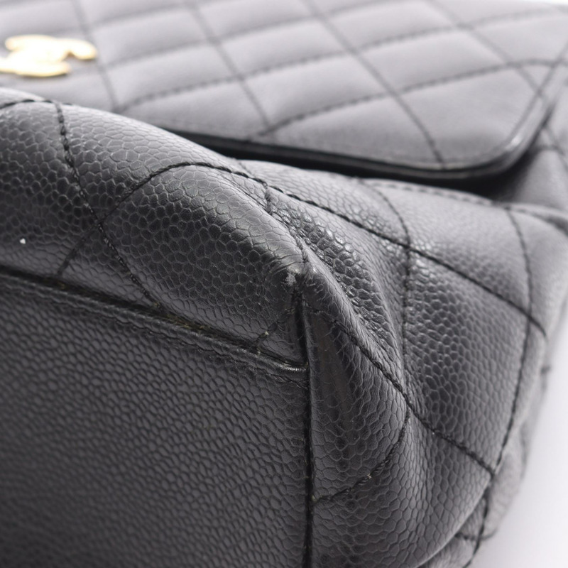 香奈兒 (CHANEL) Matelasse 手提包 A12397，黑色小牛皮，二手，女士，金色五金-9