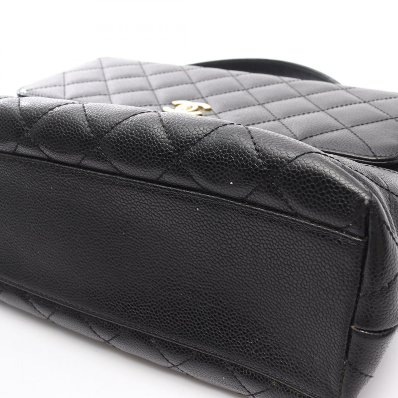 香奈兒 (CHANEL) Matelasse 手提包 A12397，黑色小牛皮，二手，女士，金色五金-10