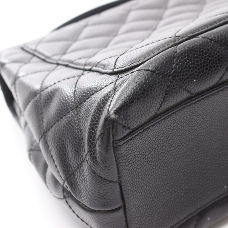 香奈兒 (CHANEL) Matelasse 手提包 A12397，黑色小牛皮，二手，女士，金色五金-12