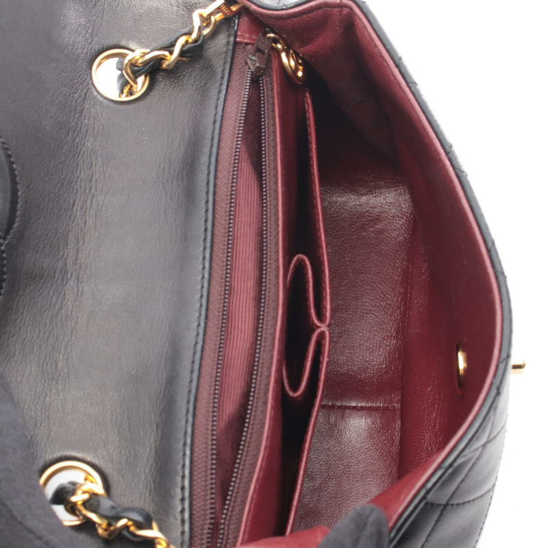 香奈兒迷你絎縫20鏈條肩背包 A01163 羊皮 黑色 二手-2