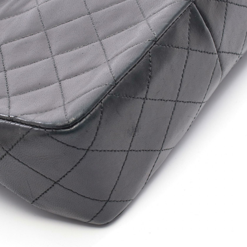 香奈兒迷你絎縫20鏈條肩背包 A01163 羊皮 黑色 二手-5