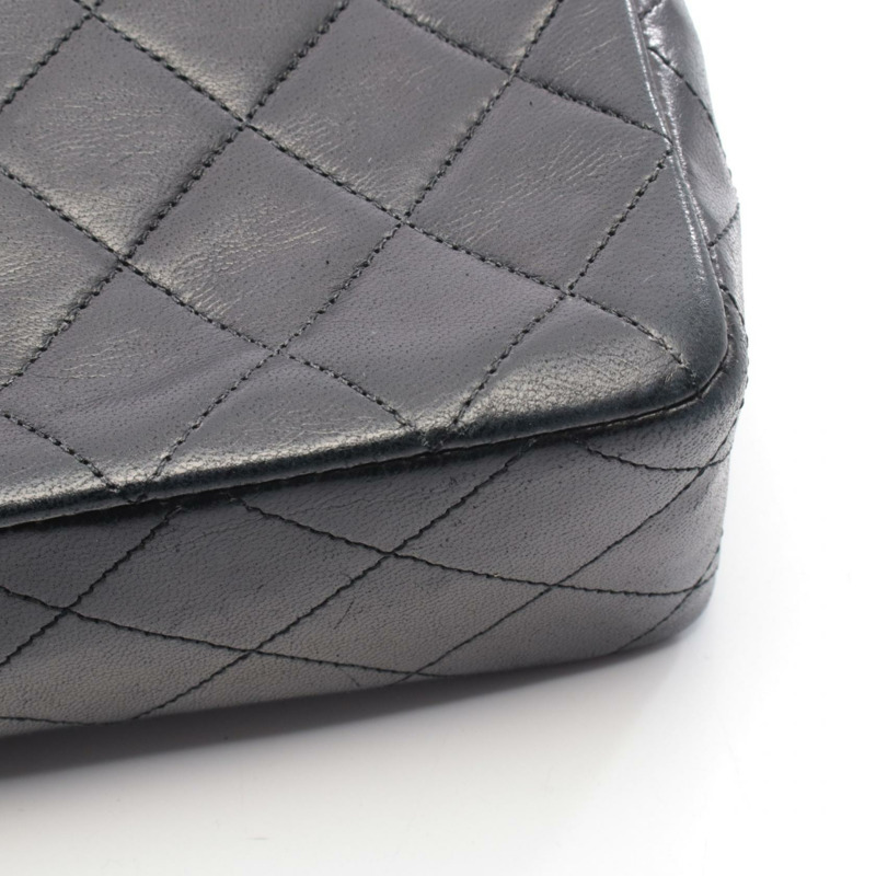 香奈兒迷你絎縫20鏈條肩背包 A01163 羊皮 黑色 二手-7