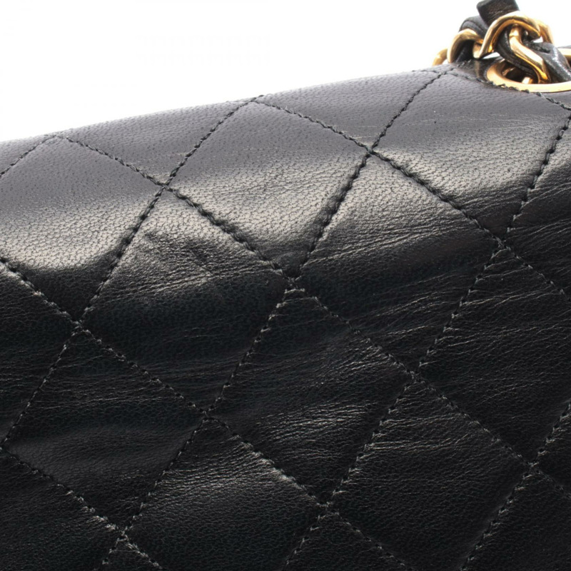 香奈兒迷你絎縫20鏈條肩背包 A01163 羊皮 黑色 二手-8